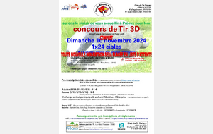 Concours 3D - 1x24 cibles - 10/11/2024